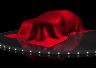 Auto unter rotem Tuch