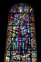 Virgin Mary stained glass in Plock cathedral, Poland