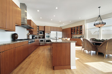Kitchen with wood cabinetry
