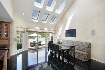 Sitting area with skylights and pool view - obrazy, fototapety, plakaty
