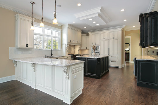 Kitchen with white cabinetry