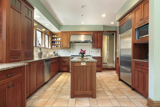 Kitchen with wood cabinetry