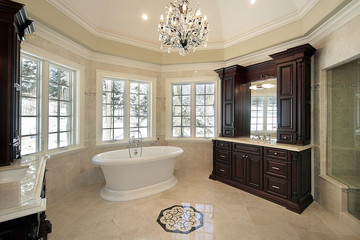 Master bath in new construction home