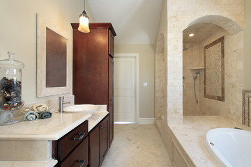 Master bath in new construction home