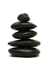Black stones isolated on white background