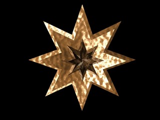 3D Stern 8 Strahlen schimmernd
