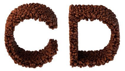 Roasted Coffee font C and D letters