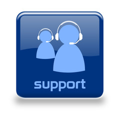 Button Support blau