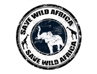 Fototapeta premium Save Wild Africa stamp