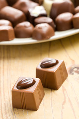 two chocolate pralines