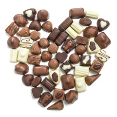 chocolate pralines heart