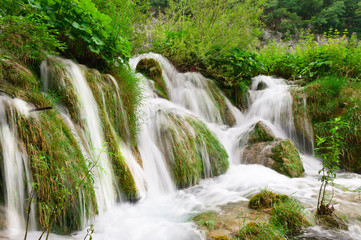 Fototapeta premium Waterfalls in national park. Plitvice, Croatia.