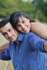 Fototapeta premium happy young couple have romantic time outdoor