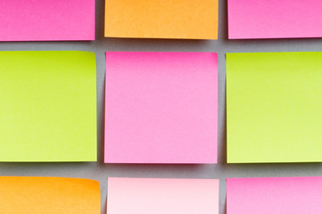 Reminder notes on the bright colorful paper