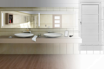 Modern Bath design (3d construction)
