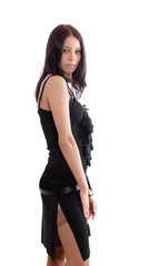 Fototapeta premium girl in a black dress