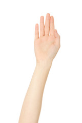 Obraz premium Teen hand up