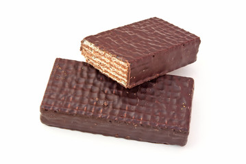 Sweet wafles in chocolate