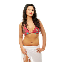 Obraz premium Corpulent woman in swin suit