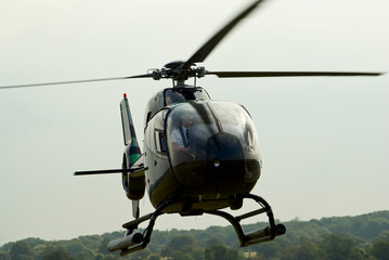 Closeup of the landing EC-120 "Colibri" helicopter