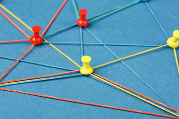 Network with pins