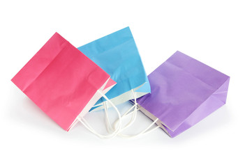 Shopping bags isolated on the white background