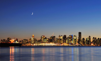 downtown vancouver night scene © Lijuan Guo