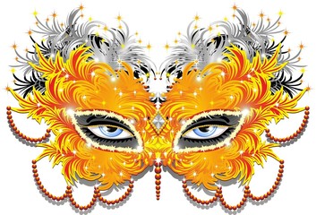 Maschera Carnevale di Piume-Feathers Carnival Mask-2-Vector © BluedarkArt