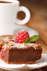 chocolate cake with raspberry