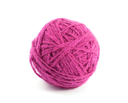 crimson ball of yarn