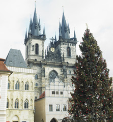 Fototapeta premium Tynsky church, Prague, Czech Republic