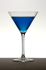 blue cocktail in white