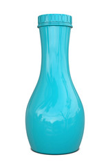 Plastic bottle blue elegant with blue cap