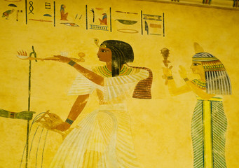Egyptian concept with paintings on the wall