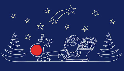 weihnachtsmann mit schlitten