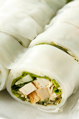 Vietnamese  style famous food, vegetable wraped with noodle