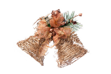 Decorative christmas bells, isolated on white