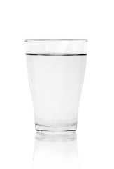 glass of water on white