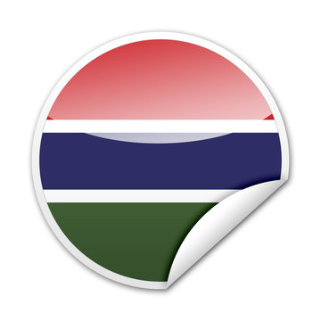 Pegatina bandera Gambia con reborde