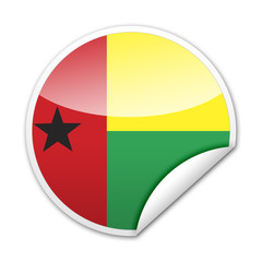 Pegatina bandera Guinea-Bissau con reborde