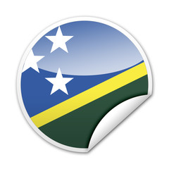 Pegatina bandera Islas Salomon con reborde