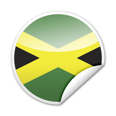 Pegatina bandera Jamaica con reborde