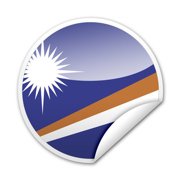 Pegatina bandera Islas Marshall con reborde