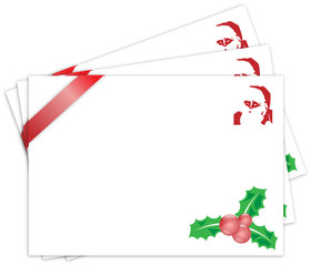 Christmas holly decoration postcard santa claus