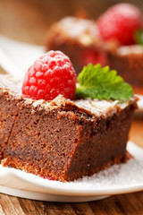 chocolate cake with raspberry