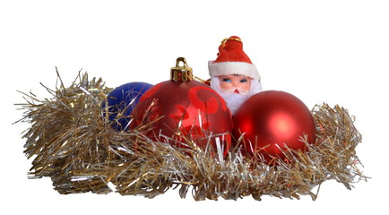 Santa Claus and Christmas decorations
