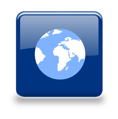 Fototapeta premium Button World blau