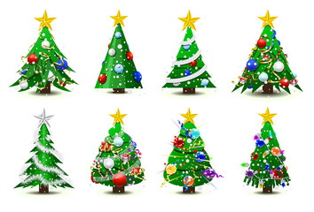 Decorated christmas trees