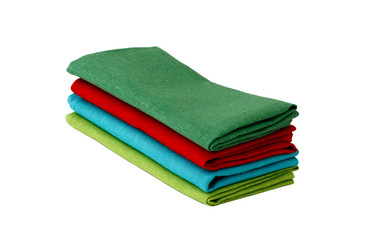 Flax table napkins on white background isolated