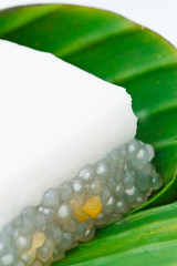 Native Thai style dessert wrapped with banana leaf